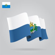 Background with waving San Marino Flag Vector N3