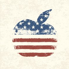 Apple shaped american flag Vector EPS10