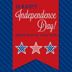 Retro ribbon Independence Day card in vector format N3