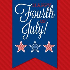 Retro ribbon Independence Day card in vector format N4