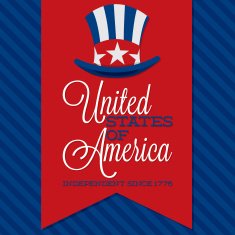 Retro ribbon Independence Day card in vector format N6