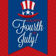 Retro ribbon Independence Day card in vector format N7