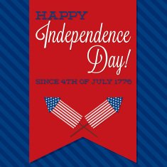 Retro ribbon Independence Day card in vector format N9