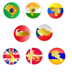 collection icons with countries N4