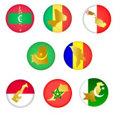 collection icons with countries N5