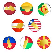 collection icons with countries N6