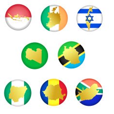 collection icons with countries N7
