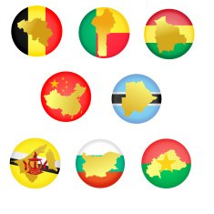 collection icons with countries N9