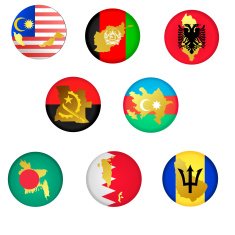 collection icons with countries N10