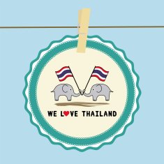 Two elephants hold Thai flag2