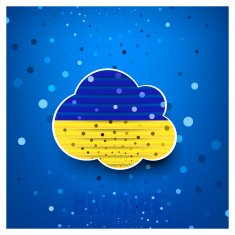 Festive cloud form flag of Ukraine