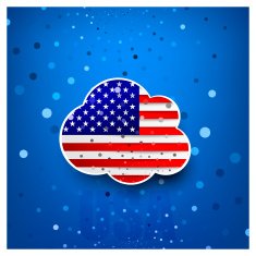 Festive cloud form flag of the USA