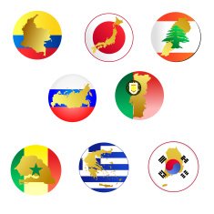 collection icons with countries N12