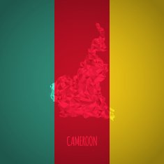 Low Poly Cameroon Map with National Colors