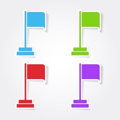 Flag Sign Colorful Vector Icon Design