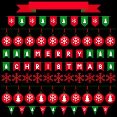 Colorful Christmas garlands for use as brushes N2