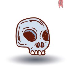 skull cartoon icon vector illustration