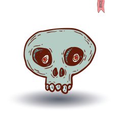 skull cartoon icon vector illustration N3
