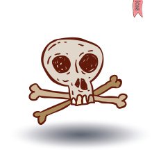 skull cartoon icon vector illustration N5