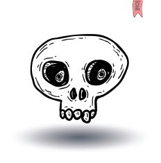 skull cartoon icon vector illustration N8
