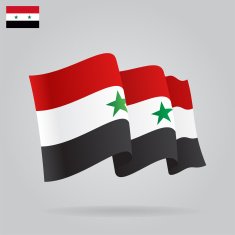 Flat and waving Syrian Flag Vector