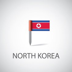 North Korea flag pin