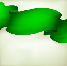 waving green ribbon banner