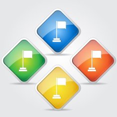 Flag Sign Colorful Vector Icon Design N2