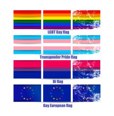 LGBT gay flags vector illustrations set