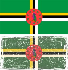 Dominica grunge flag