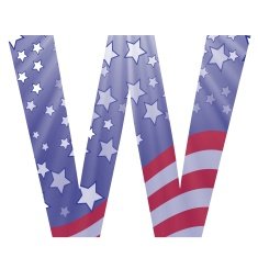 american flag letter W N2