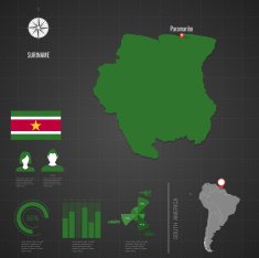 Republic of SURINAME World Map