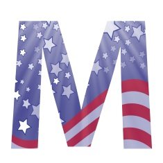 american flag letter M N2