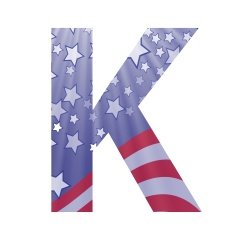 american flag letter K N2