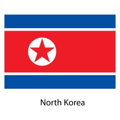 Flag of the country north korea Vector illustration