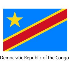 Flag of the country democratic republic congo Vector illustra