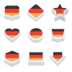 germany flags button set nine styles