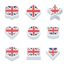 united kingdom flags button set nine styles