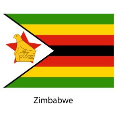 Flag of the country zimbabwe Vector illustration