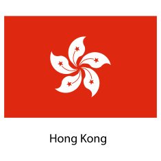Flag of the country hong kong Vector illustration