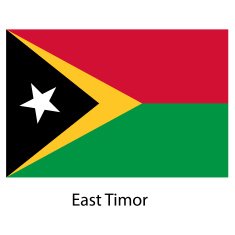 Flag of the country east timor Vector illustration