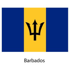 Flag of the country barbados Vector illustration