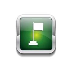 Flag Sign Green Vector Icon Button N5