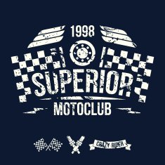 Emblem of the motorcycle club in retro style N3
