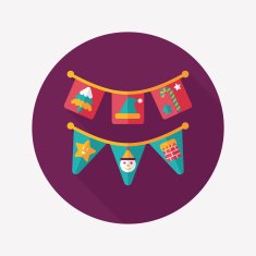 Christmas flags flat icon with long shadow eps10 N11