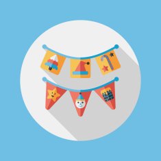 Christmas flags flat icon with long shadow eps10 N12