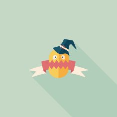 Halloween flag flat icon with long shadow eps10 N19