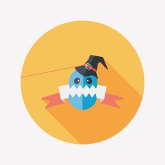 Halloween flag flat icon with long shadow eps10 N21