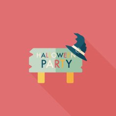Halloween party flat icon with long shadow eps10 N11
