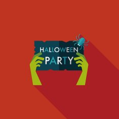Halloween party flat icon with long shadow eps10 N16